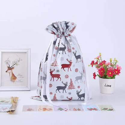 Christmas Cute Santa Claus Snowman Deer Pe Party Gift Bags 1 Piece