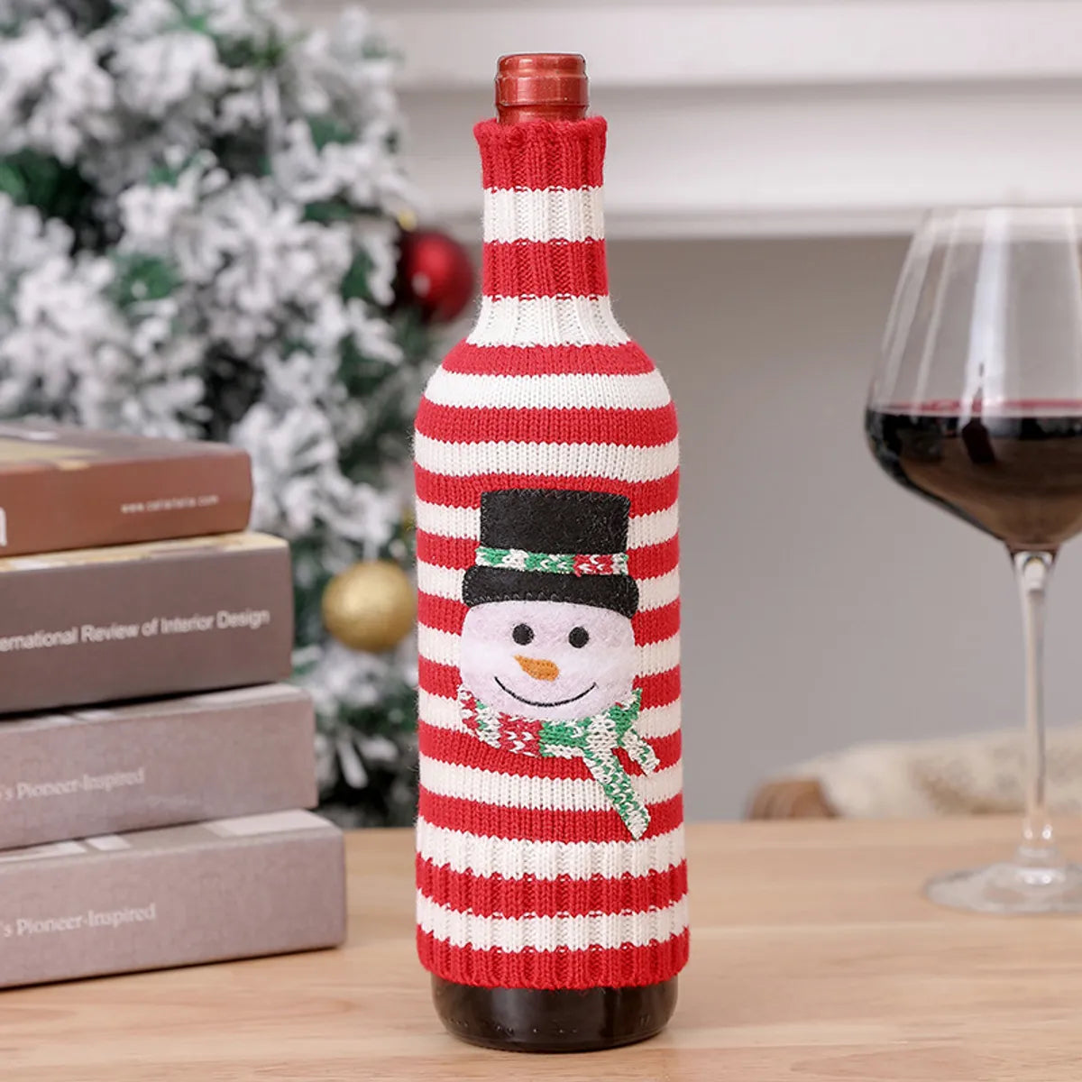 Christmas Cute Santa Claus Snowman Elk Acrylic Family Gathering Bottle Cover