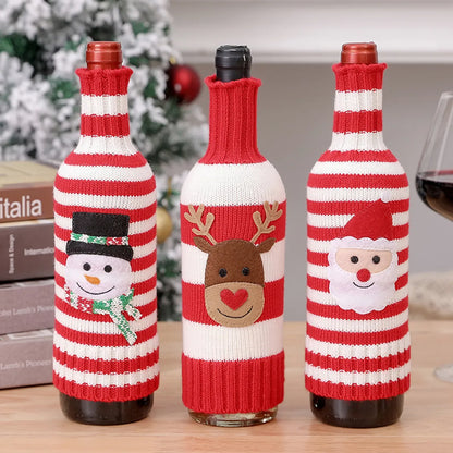 Christmas Cute Santa Claus Snowman Elk Acrylic Family Gathering Bottle Cover