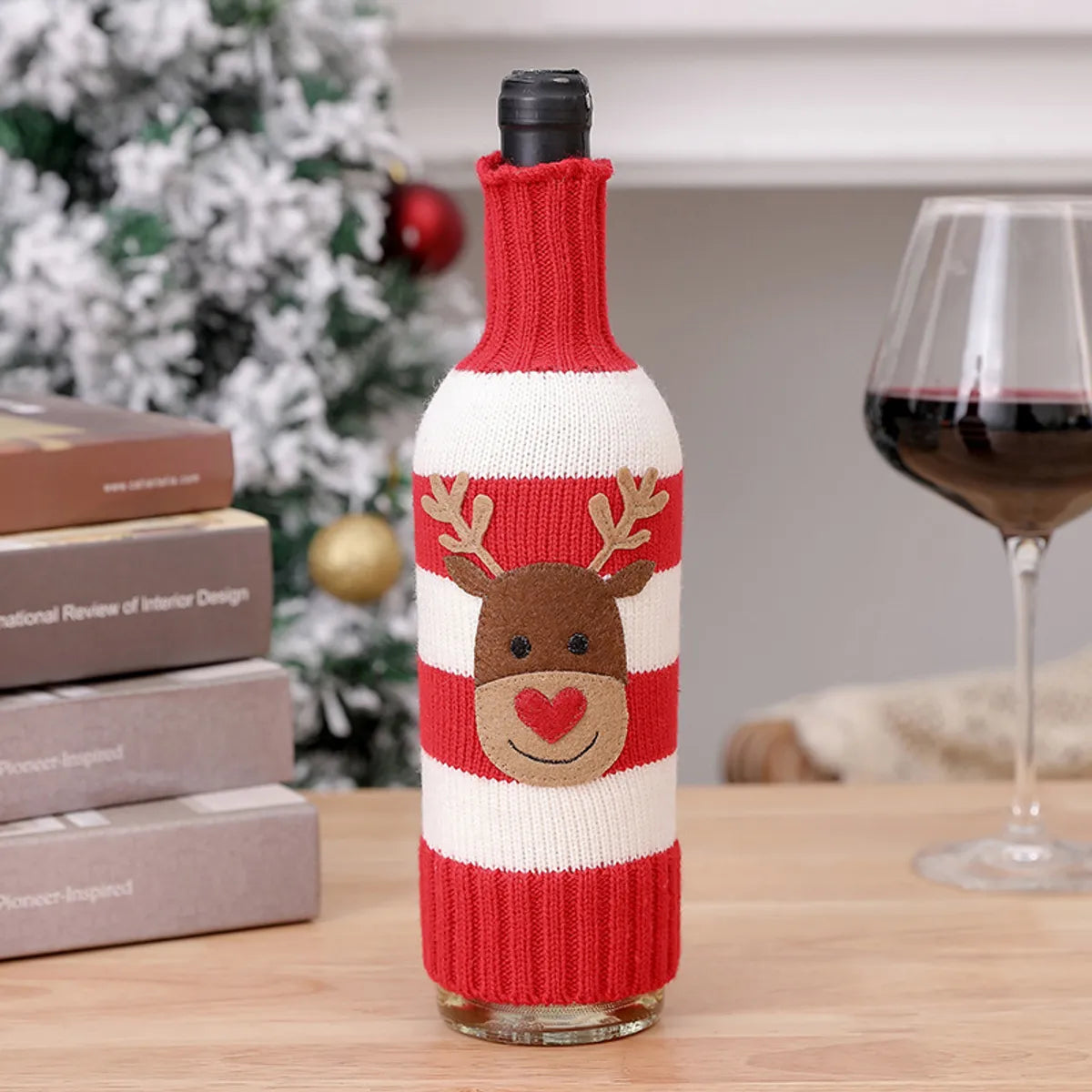 Christmas Cute Santa Claus Snowman Elk Acrylic Family Gathering Bottle Cover