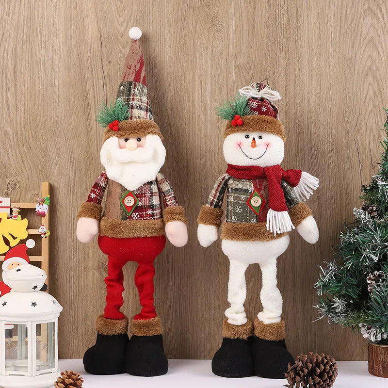 Christmas Cute Santa Claus Snowman Elk Cloth Party Doll Ornaments