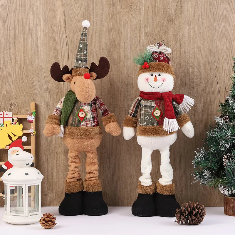 Christmas Cute Santa Claus Snowman Elk Cloth Party Doll Ornaments