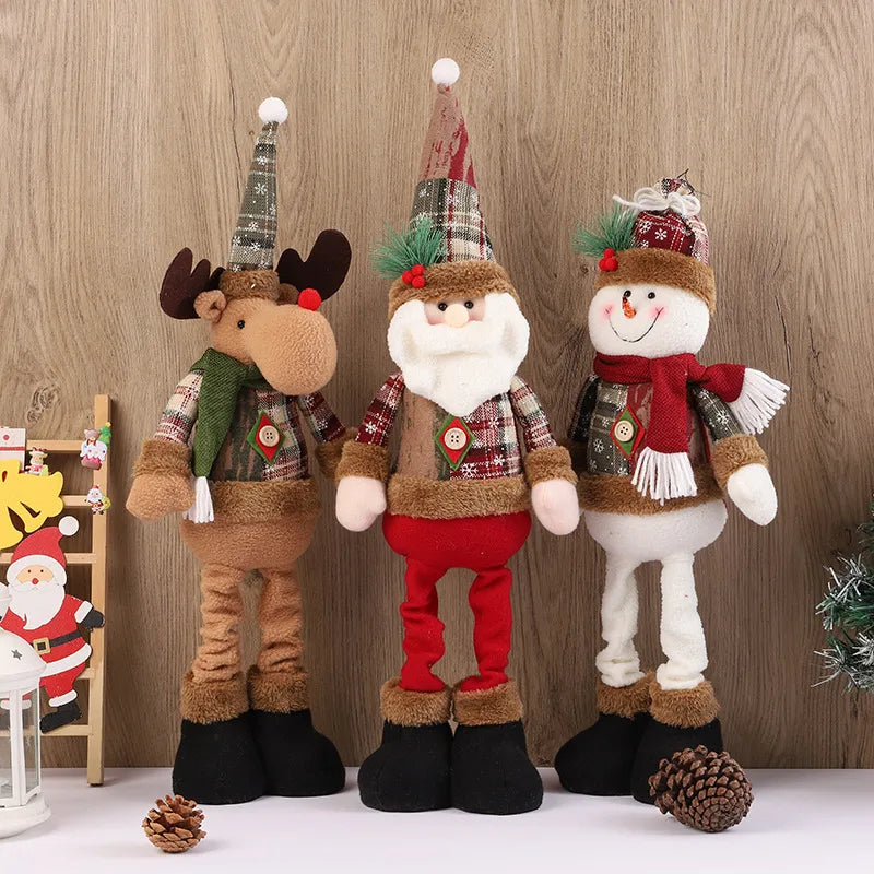 Christmas Cute Santa Claus Snowman Elk Cloth Party Doll Ornaments