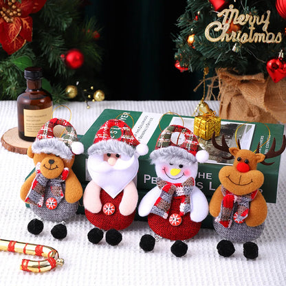 Christmas Cute Santa Claus Snowman Elk Cloth Party Festival Hanging Ornaments