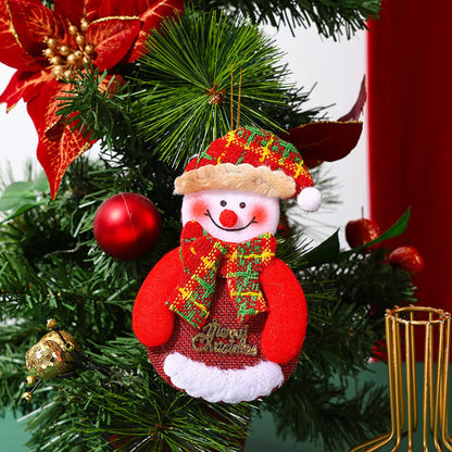 Christmas Cute Santa Claus Snowman Elk Cloth Party Festival Hanging Ornaments