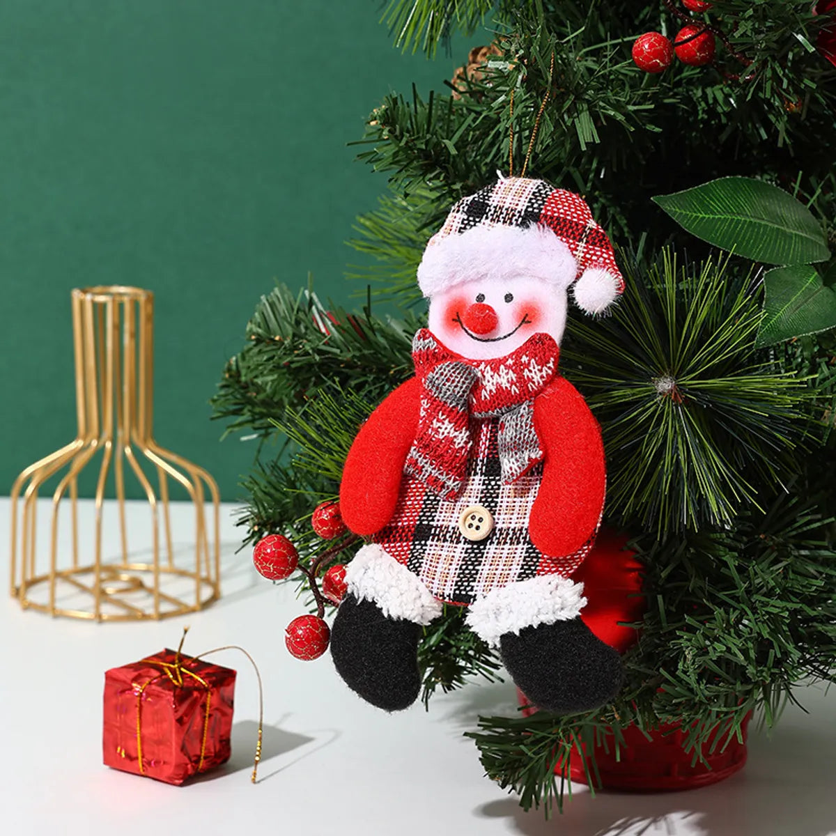 Christmas Cute Santa Claus Snowman Elk Cloth Party Festival Hanging Ornaments