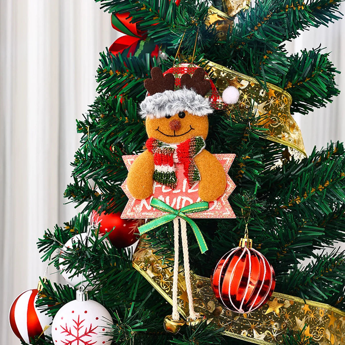 Christmas Cute Santa Claus Snowman Elk Cloth Party Festival Hanging Ornaments