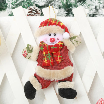 Christmas Cute Santa Claus Snowman Elk Cloth Party Festival Hanging Ornaments