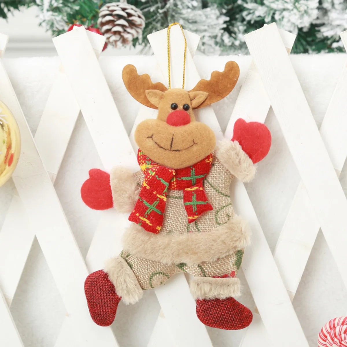 Christmas Cute Santa Claus Snowman Elk Cloth Party Festival Hanging Ornaments