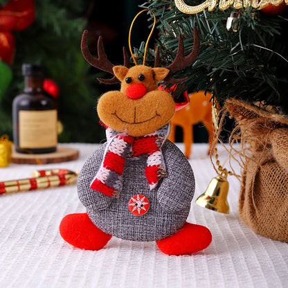 Christmas Cute Santa Claus Snowman Elk Cloth Party Festival Hanging Ornaments