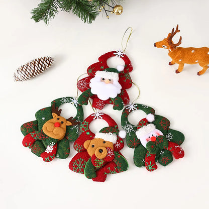 Christmas Cute Santa Claus Snowman Elk Cloth Party Festival Hanging Ornaments