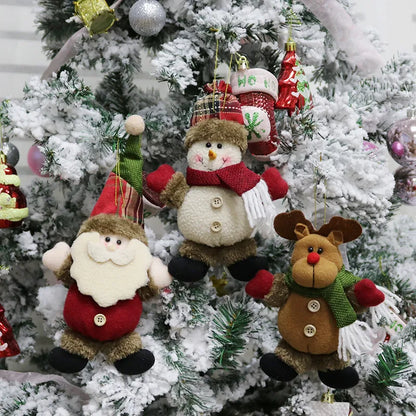 Christmas Cute Santa Claus Snowman Elk Cloth Party Festival Hanging Ornaments