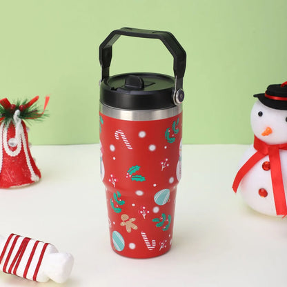 Christmas Cute Santa Claus Snowman Snowflake 201 Stainless Steel 304 Stainless Steel Thermos Cup 1 Piece