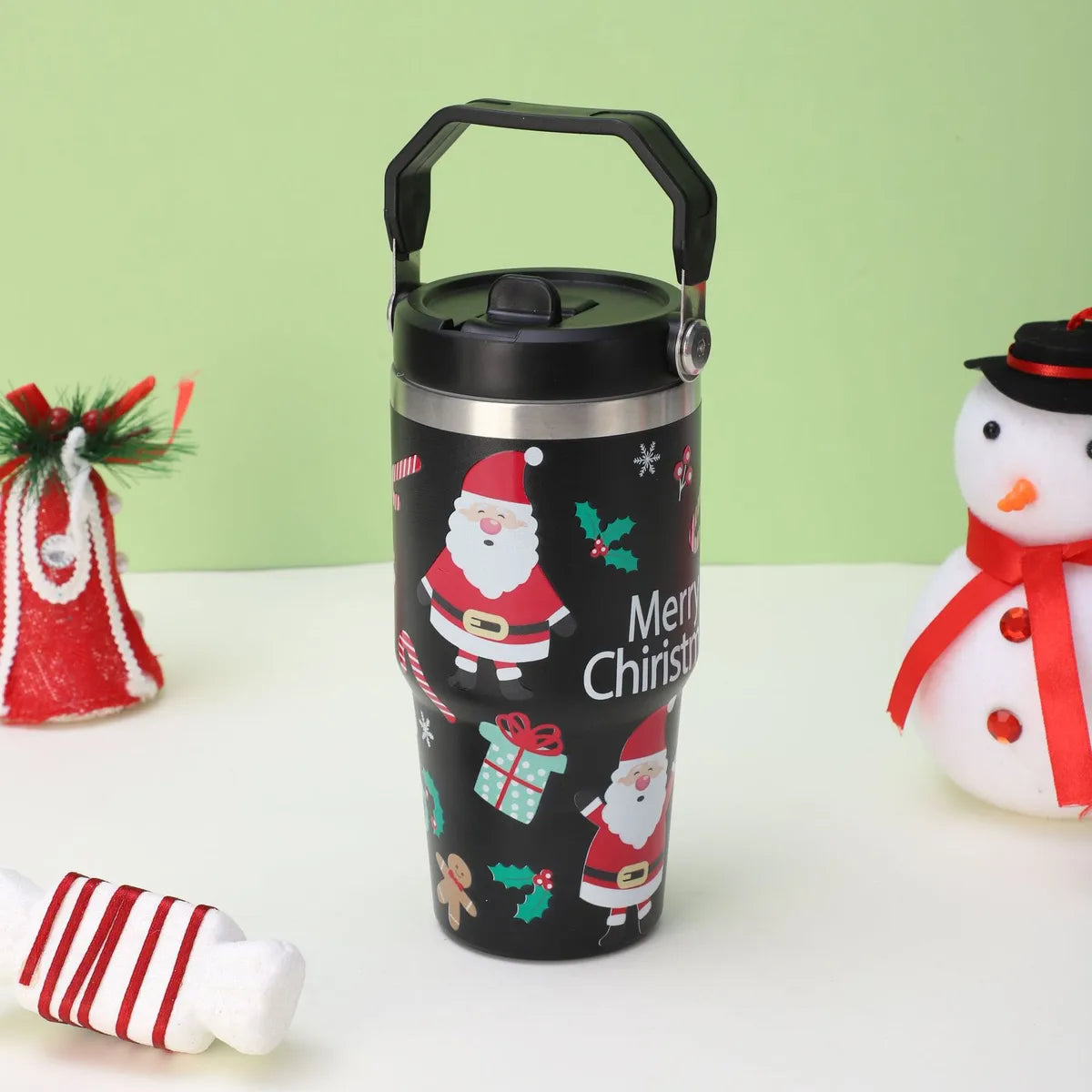 Christmas Cute Santa Claus Snowman Snowflake 201 Stainless Steel 304 Stainless Steel Thermos Cup 1 Piece