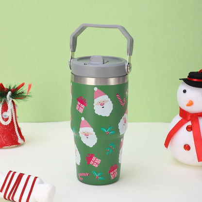 Christmas Cute Santa Claus Snowman Snowflake 201 Stainless Steel 304 Stainless Steel Thermos Cup 1 Piece