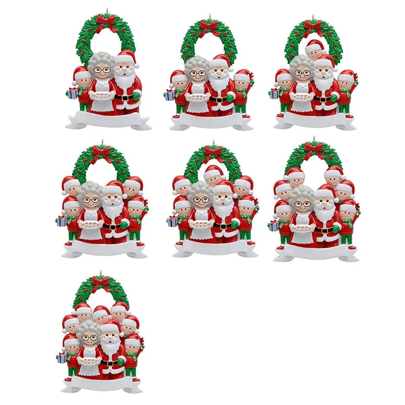 Christmas Cute Santa Claus Wreath Resin Party Hanging Ornaments 1 Piece