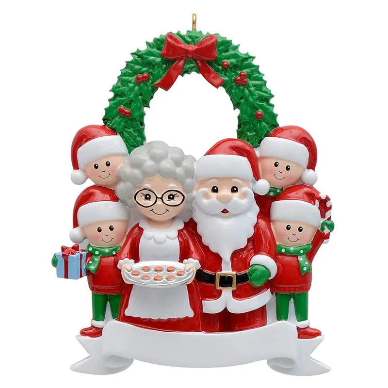 Christmas Cute Santa Claus Wreath Resin Party Hanging Ornaments 1 Piece