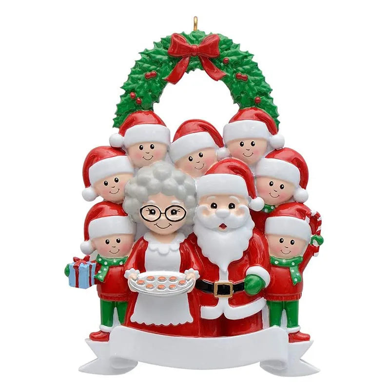 Christmas Cute Santa Claus Wreath Resin Party Hanging Ornaments 1 Piece