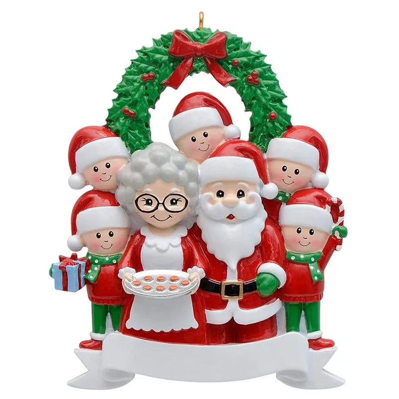 Christmas Cute Santa Claus Wreath Resin Party Hanging Ornaments 1 Piece