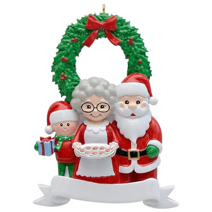 Christmas Cute Santa Claus Wreath Resin Party Hanging Ornaments 1 Piece