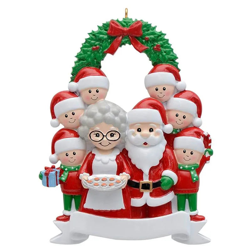 Christmas Cute Santa Claus Wreath Resin Party Hanging Ornaments 1 Piece