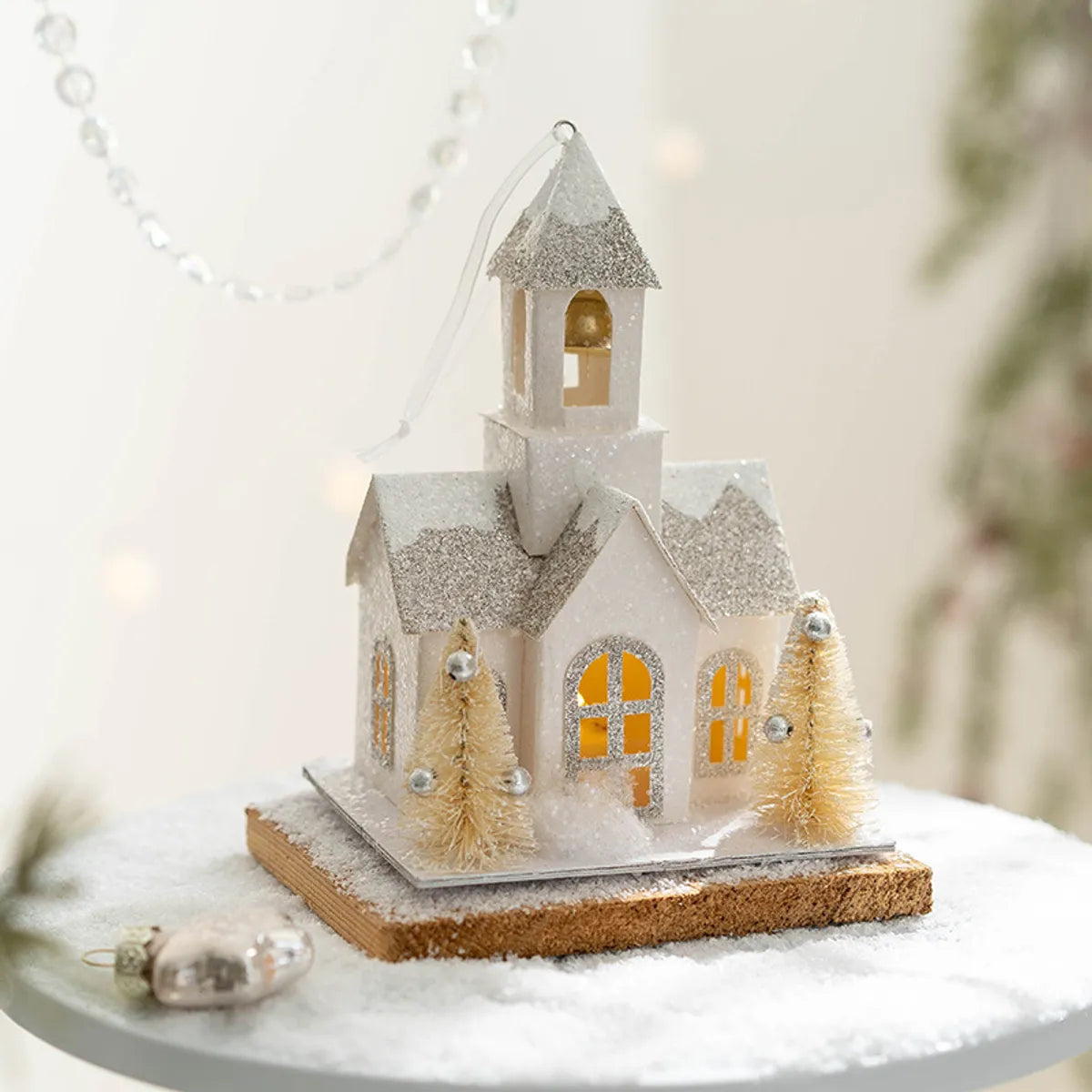 Christmas Cute Simple Style Christmas House LED Paper Party Festival Ornaments