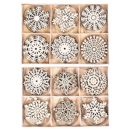 Christmas Cute Snowflake Wood Party Festival Hanging Ornaments