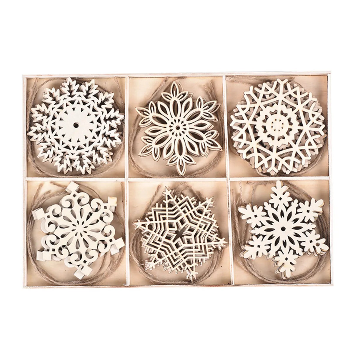 Christmas Cute Snowflake Wood Party Festival Hanging Ornaments