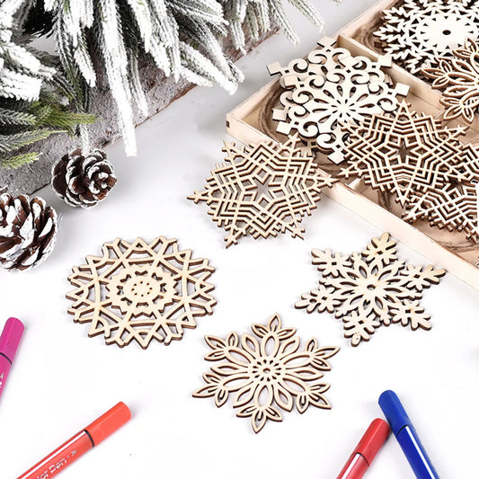 Christmas Cute Snowflake Wood Party Festival Hanging Ornaments