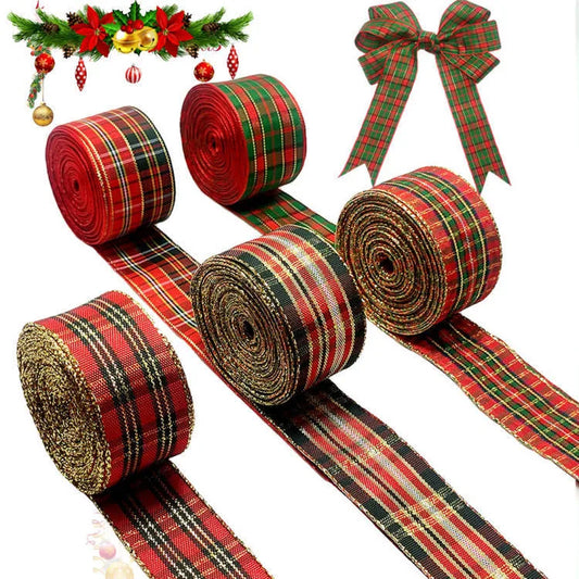 Christmas Decoration Plaid With Handmade Diy Flowers Gift Gift Box Packaging Christmas Tree Decoration Wholesale