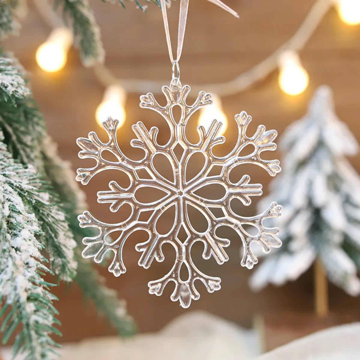 Christmas Decorations Christmas Tree Ornaments Transparent Snowflake Acrylic Crystal Creative Pendant Christmas Snowflake