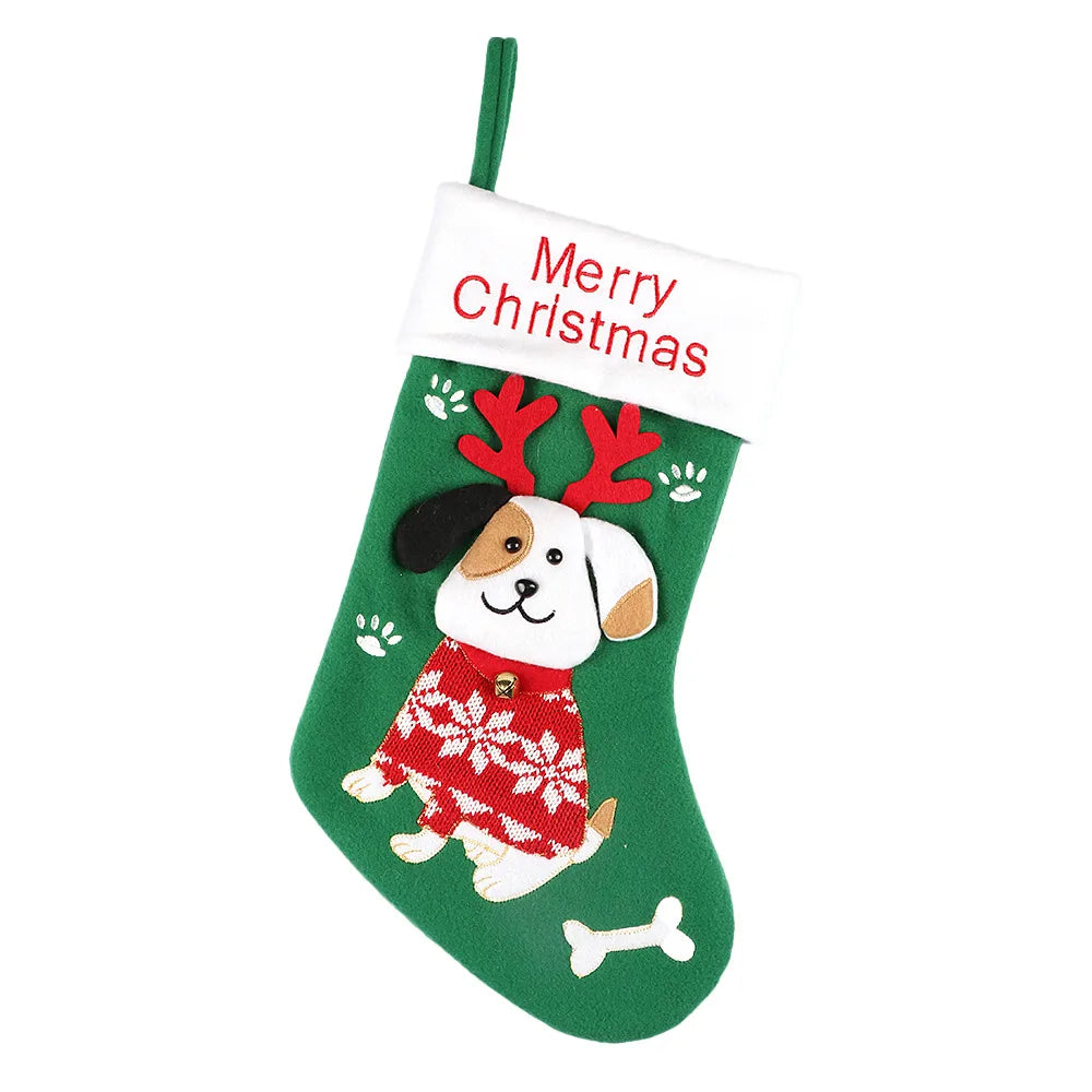 Christmas Dog Cat Brushed Cloth Nonwoven Party Christmas Socks