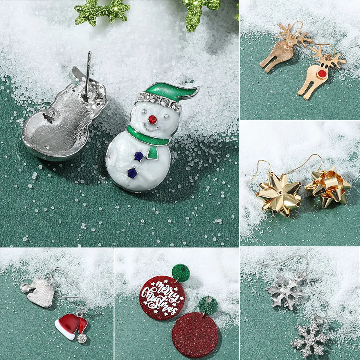 Christmas Plating Alloy No Inlaid Earrings Ear Studs