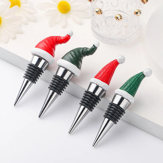 Christmas Fashion Christmas Hat Alloy Resin Christmas Wine Stopper 1 Piece