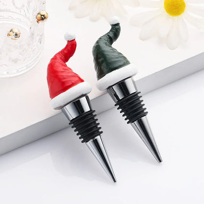 Christmas Fashion Christmas Hat Alloy Resin Christmas Wine Stopper 1 Piece