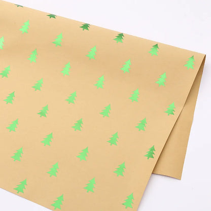 Christmas Fashion Christmas Tree Snowflake Elk Kraft Paper Festival Gift Wrapping Supplies