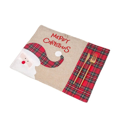 Christmas Fashion Elk Cloth Party Table Mat 1 Piece