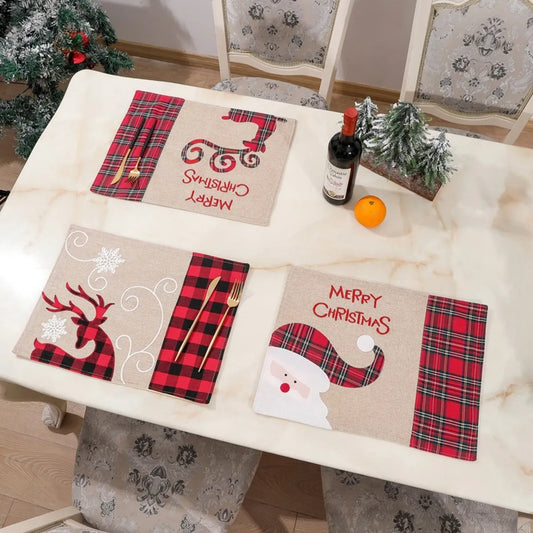 Christmas Fashion Elk Cloth Party Table Mat 1 Piece