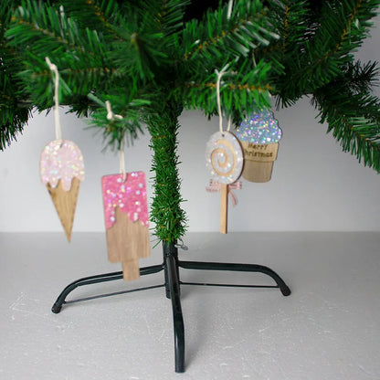 Christmas Fashion Ice Cream Wood Party Hanging Ornaments