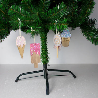 Christmas Fashion Ice Cream Wood Party Hanging Ornaments