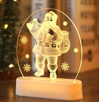 Christmas Fashion Santa Claus Snowflake Plastic Party Night Lights 1 Piece