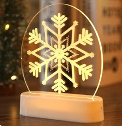 Christmas Fashion Santa Claus Snowflake Plastic Party Night Lights 1 Piece