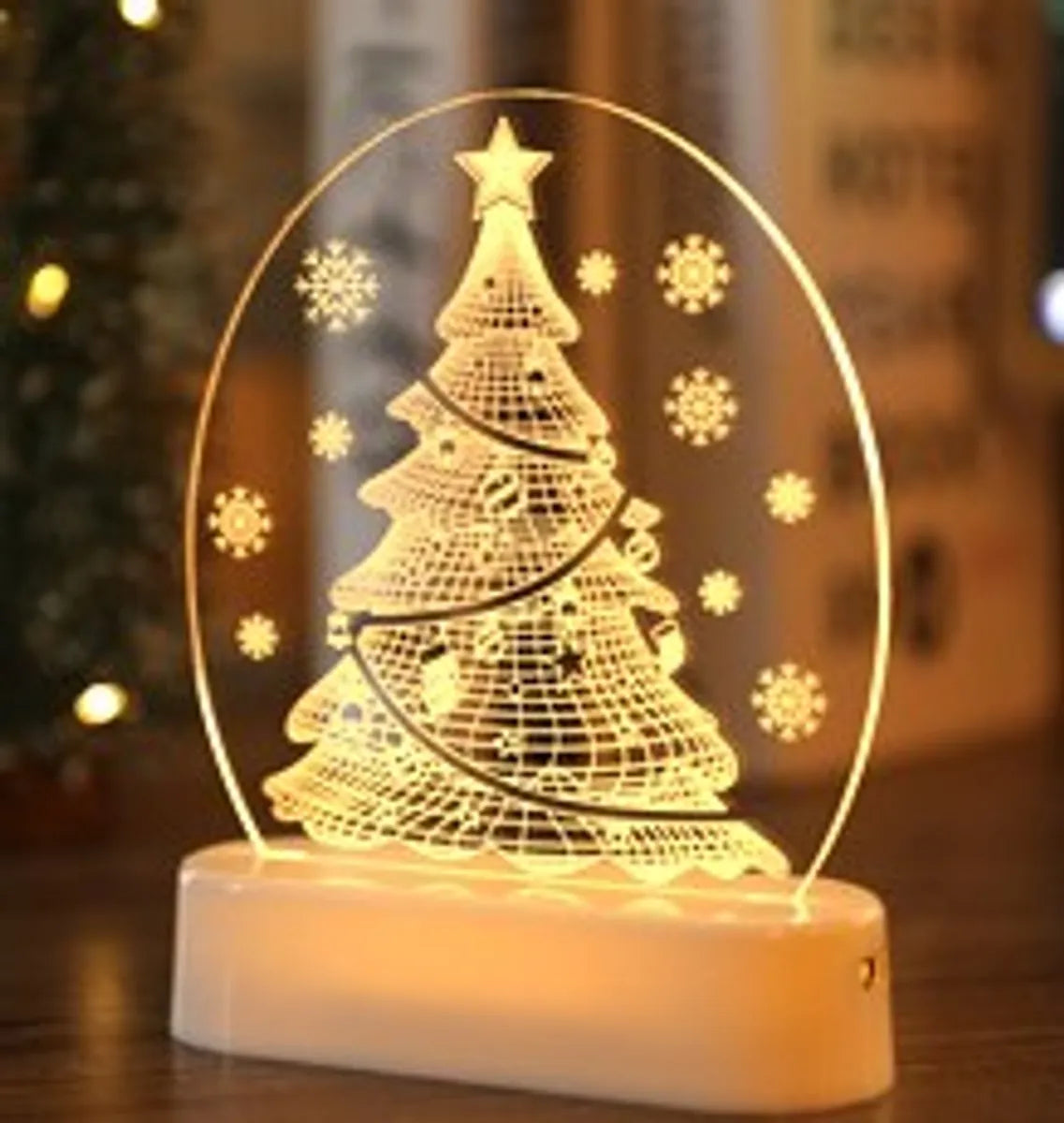 Christmas Fashion Santa Claus Snowflake Plastic Party Night Lights 1 Piece