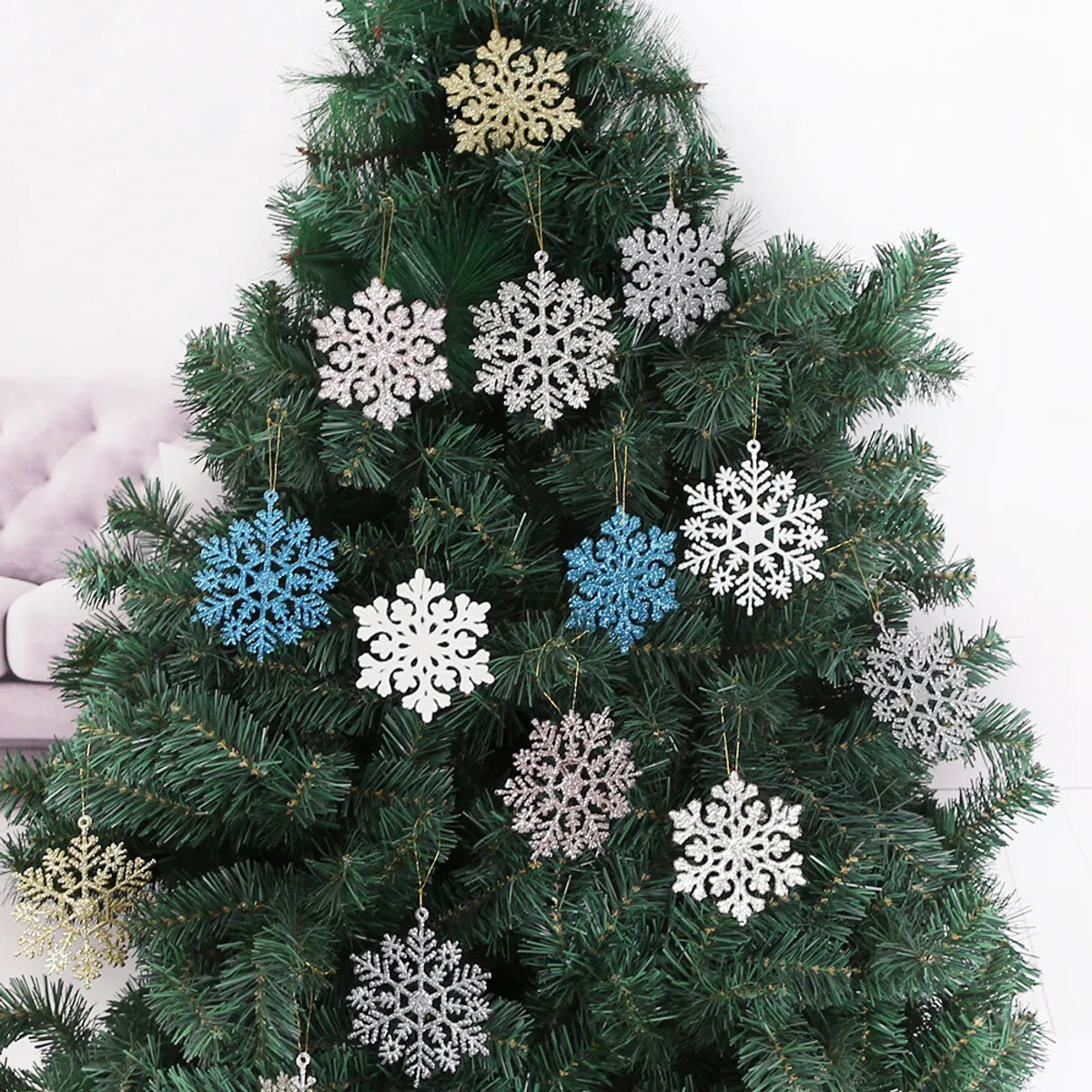 Christmas Fashion Snowflake Plastic Party Hanging Ornaments 1 Set