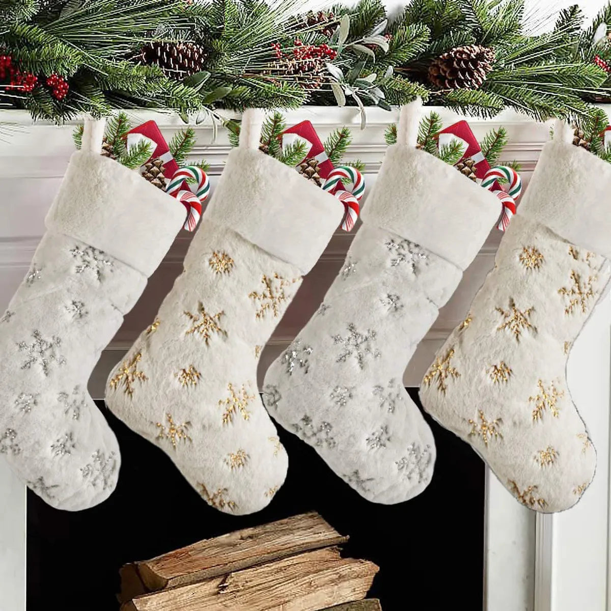 Christmas Fashion Snowflake Polyester Party Christmas Socks