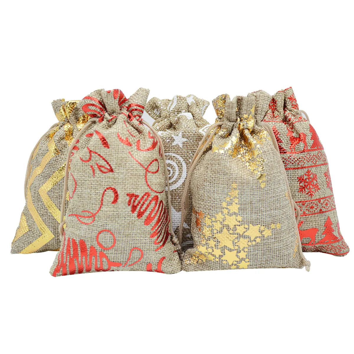 Christmas Fashion Star Snowflake Linen Daily Gift Bags