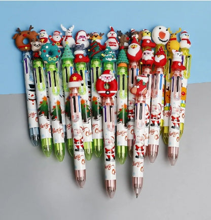 Christmas Gift Christmas Tree Reindeer Cute Cartoon 6 Colors Press Ballpoint Pen Style Random