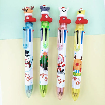 Christmas Gift Christmas Tree Reindeer Cute Cartoon 6 Colors Press Ballpoint Pen Style Random