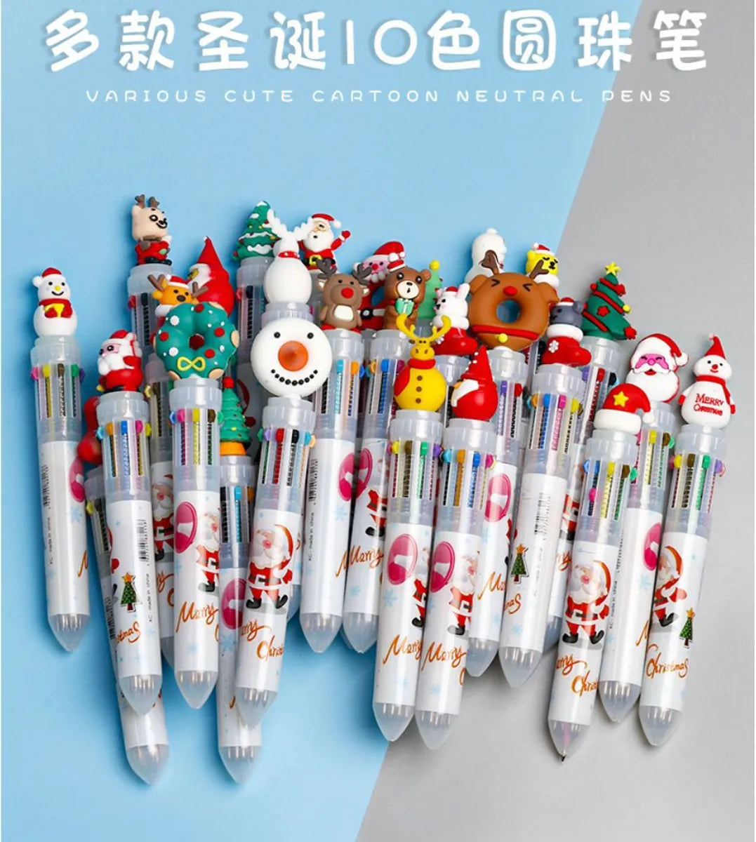 Christmas Gift Christmas Tree Reindeer Cute Cartoon 6 Colors Press Ballpoint Pen Style Random