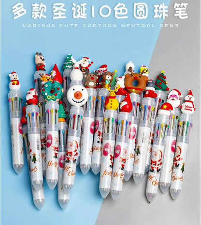 Christmas Gift Christmas Tree Reindeer Cute Cartoon 6 Colors Press Ballpoint Pen Style Random